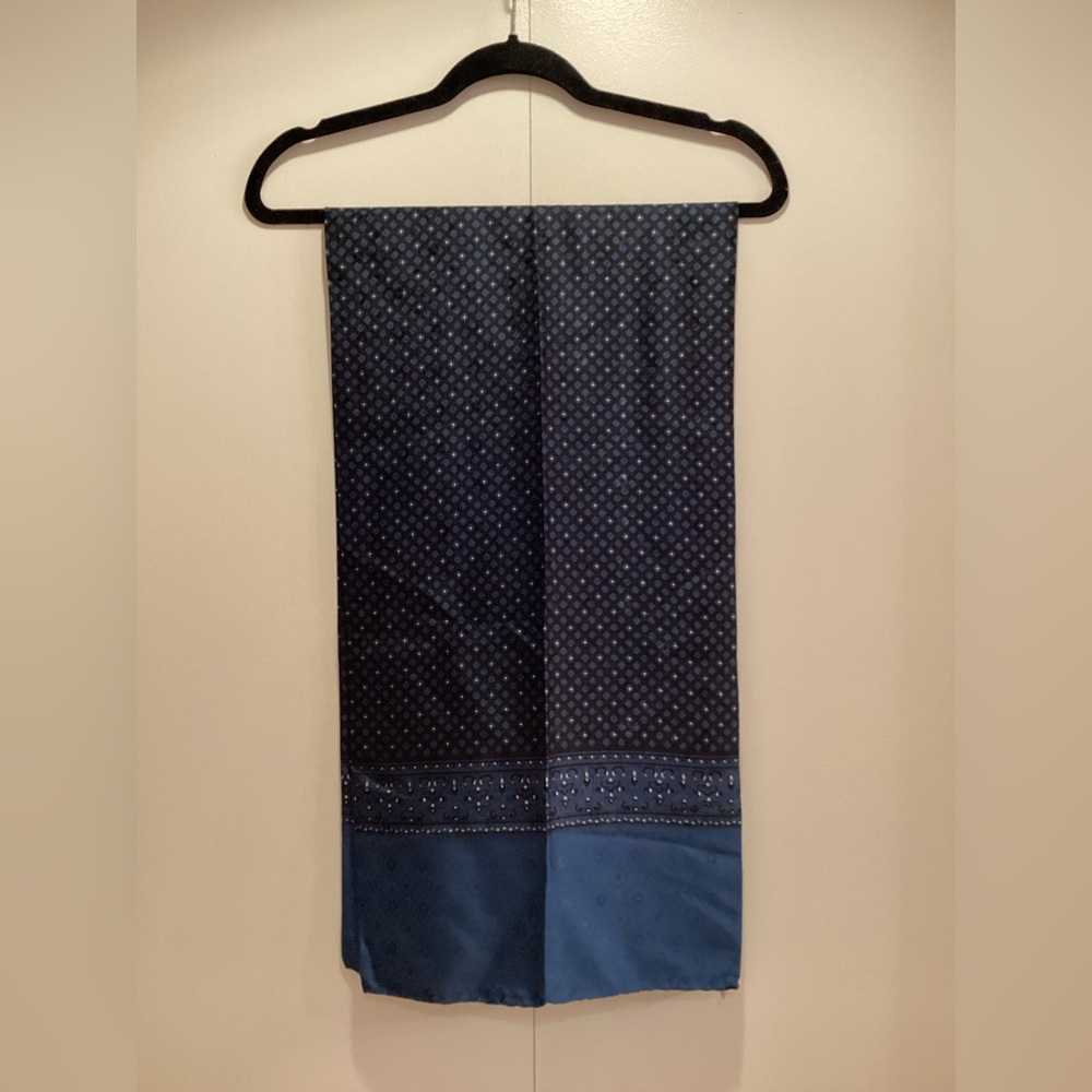 100% Silk Elegant Blue Patterned Men's Scarf
